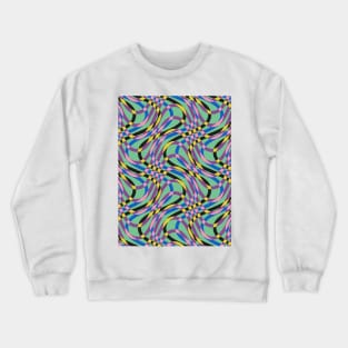 Green Op Art Pattern Crewneck Sweatshirt